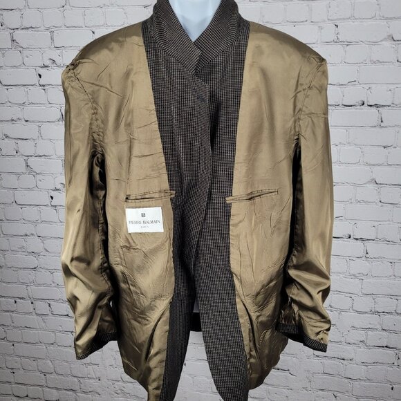 Pierre Balmain Paris Brown 2 Button Ventless Notch Blazer Sport Coat USA 45 - Picture 4 of 13